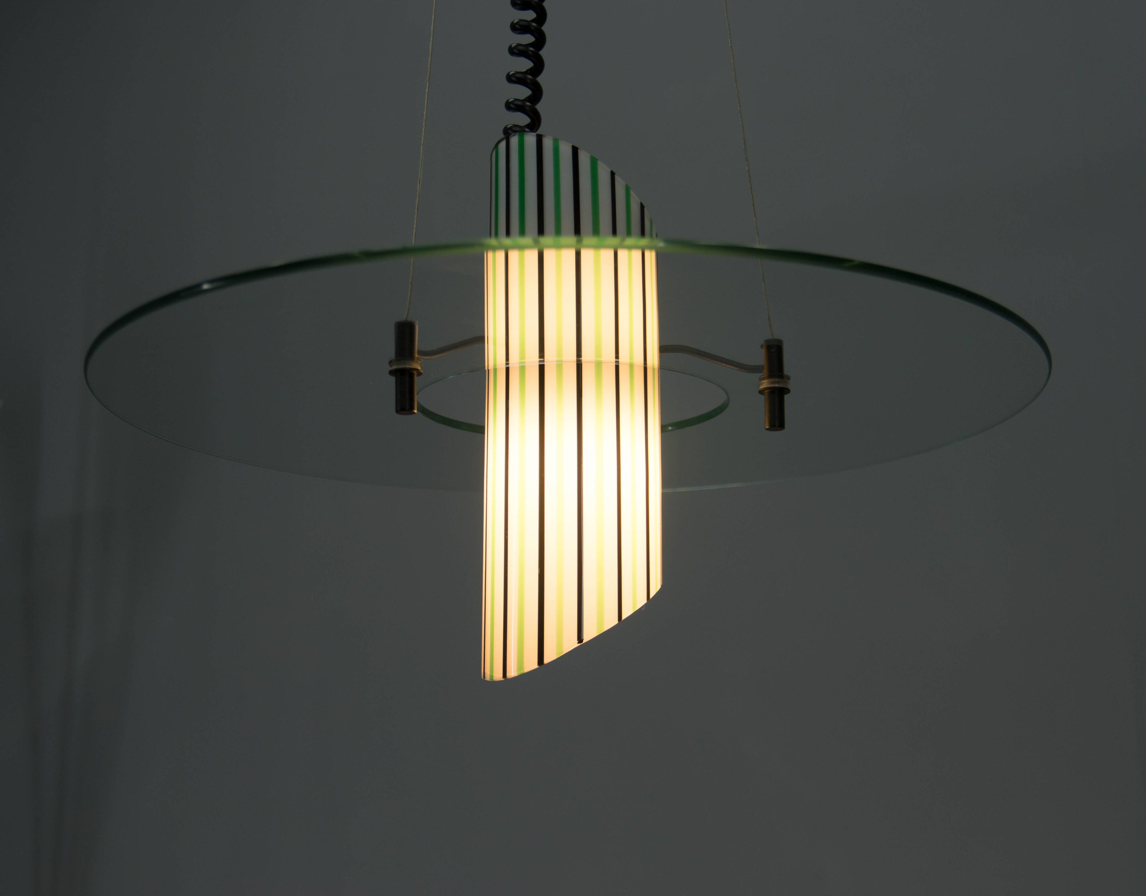 Italian Glass Chandelier, 1980s
