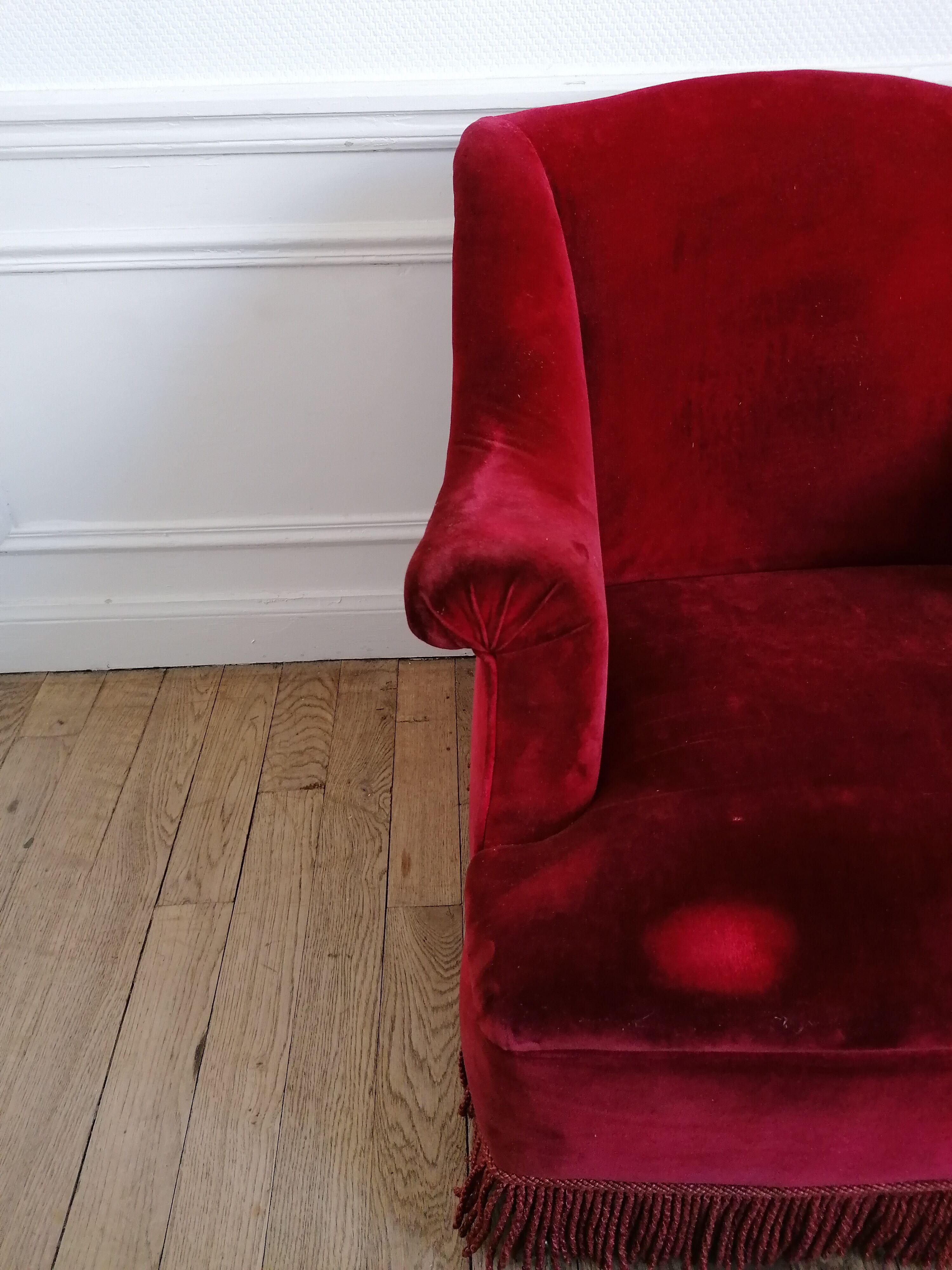 Red velvet armchair 40 years