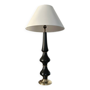 Lampe céramique et laiton vers 1950