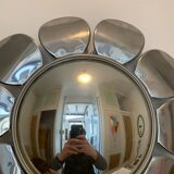 Miroir Sorcière Fleur Chrome Circa 1970