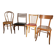 Set of 4 mismatched chairs