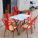 Table bistrot en marbre et fonte ancienne