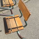 School desk vintage bench