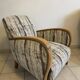 Fauteuil Art Déco en tissu vert
