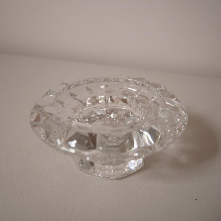 Set of 4 round candle holders in chiseled glass, Luminarc