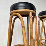Pair of high rattan stools