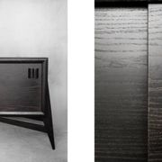 Mid-Century Modern Scandinavian Buffet in Dark Raw Oak with Wooden Handles, 1960s