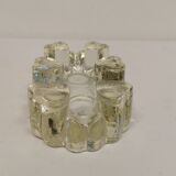 Candlestick in hard pressed glass with space for two candles