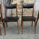 Four teak and black sky chairs, Scandinavian spirit, vintage, 60s