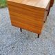 60s desk in golden blond mahogany with conical coffered feet