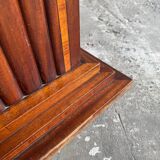 Table d'appoint en bois bourgogne-brun de l'entre-deux-guerres avec base à colonne cannelée, Belgique 1930