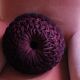 Round cushion velvet rosette burgundy vintage