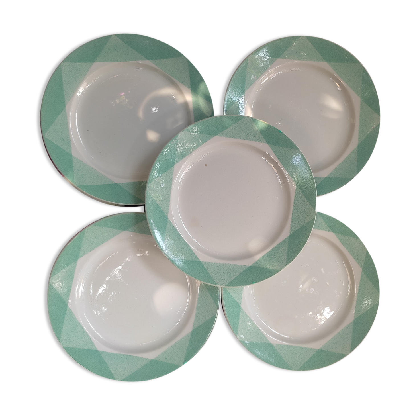 5 retro plates in Badonviller earthenware
