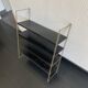 Vintage 1960 String wall shelf black and gold - 60 x 48 cm