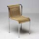 Gabriele Mucchi S5 Italian Modernity Dining Chairs with Chrome Tubular Frames and Rope Seats
