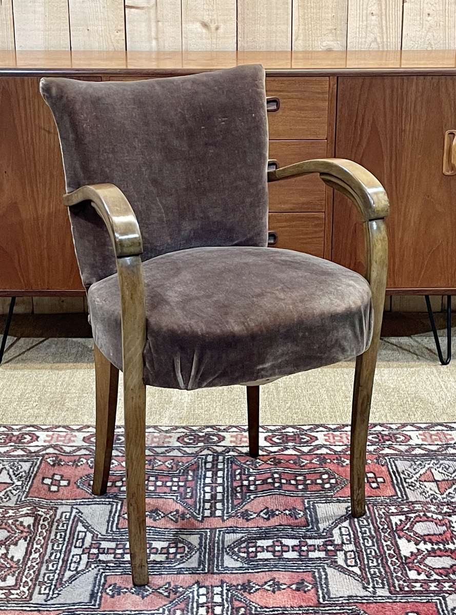 Art Deco bridge armchair in beech