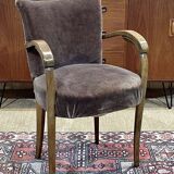 Art Deco bridge armchair in beech