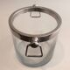 Champagne bucket design in glass and silver-plated metal