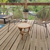 Vintage bamboo and rattan coffee table