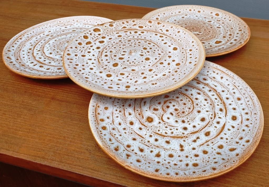 Set 4 flat plates Falcon vintage Niderviller special Pancakes