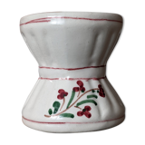 Coquetier diabolo old sarreguemines earthenware decorated with flowers painted by hand