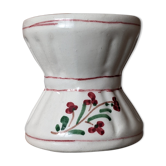 Coquetier diabolo old sarreguemines earthenware decorated with flowers painted by hand