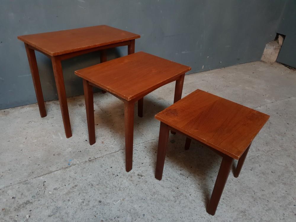 Set of  3 retro teak tables