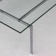 Architectural rectangular coffee table in steel and glass.
