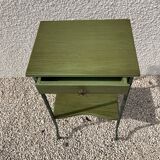 Iron and green wood bedside