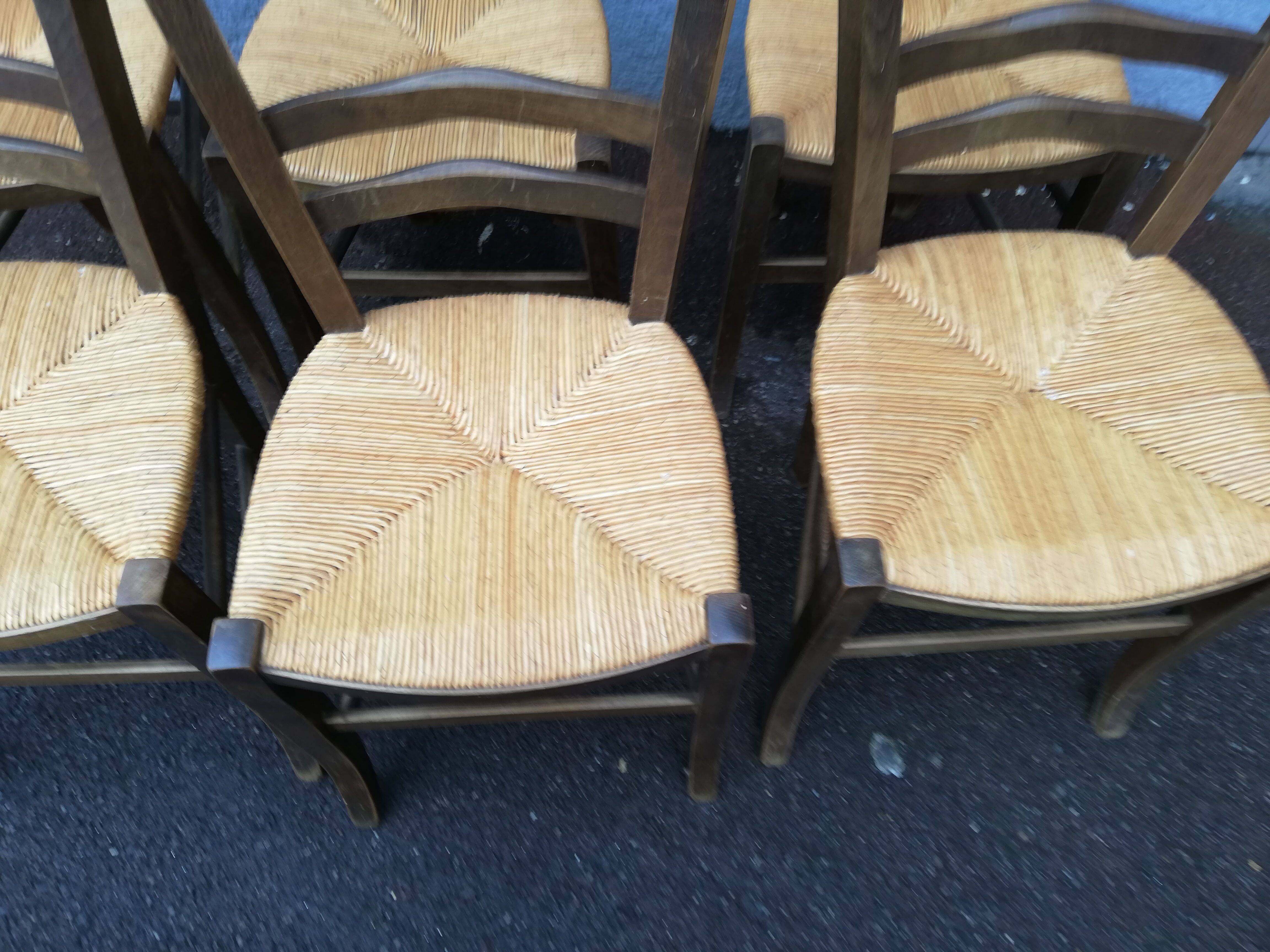 Lot of straw chairs