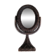 Miroir à poser pivotant en osier noir
