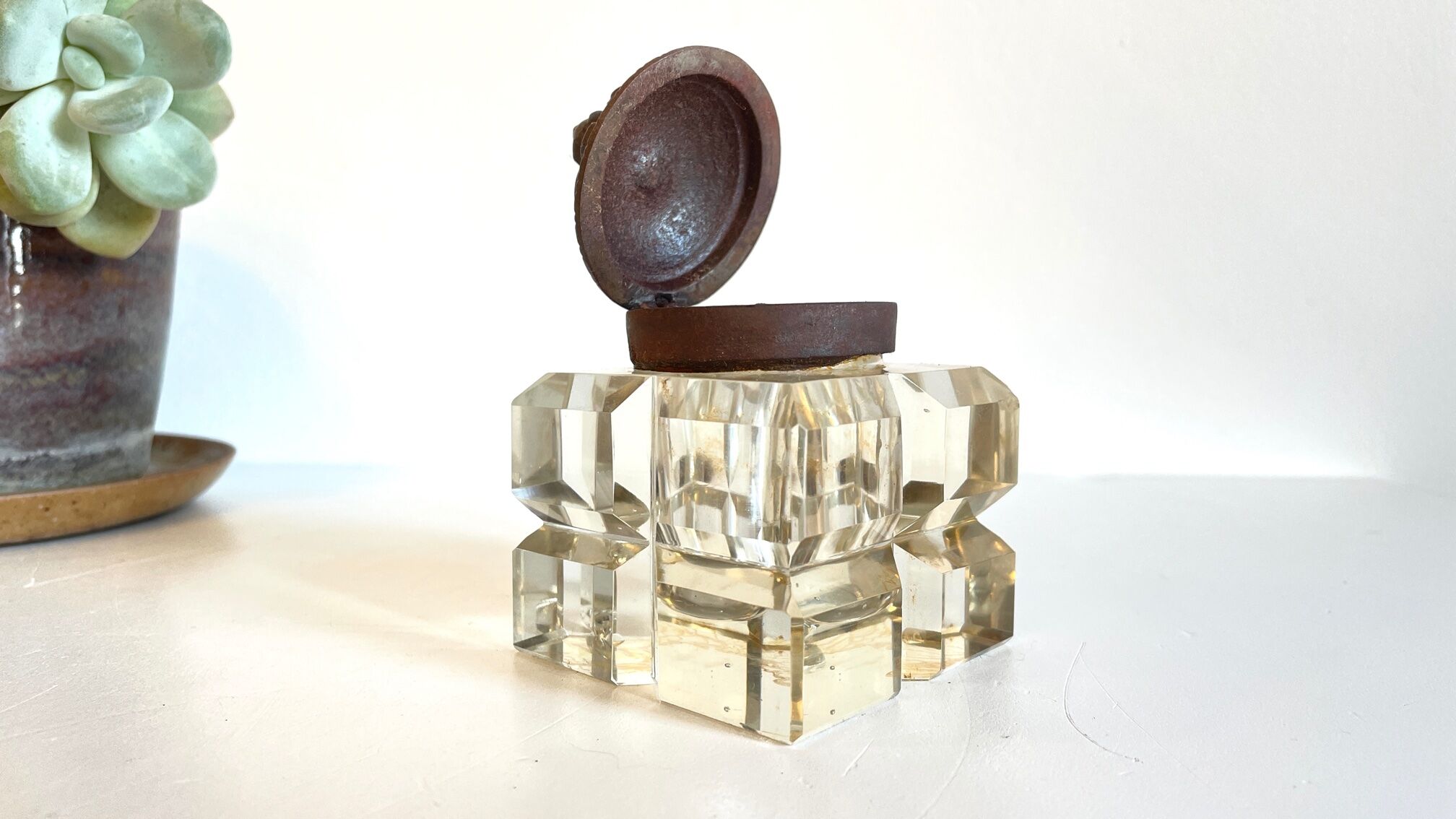 1930 crystal inkwell