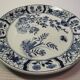 Old Cake / Dessert Plate U & C Damas Blue Utschneider et Cie Sarreguemines BEAUTIFUL DECOR