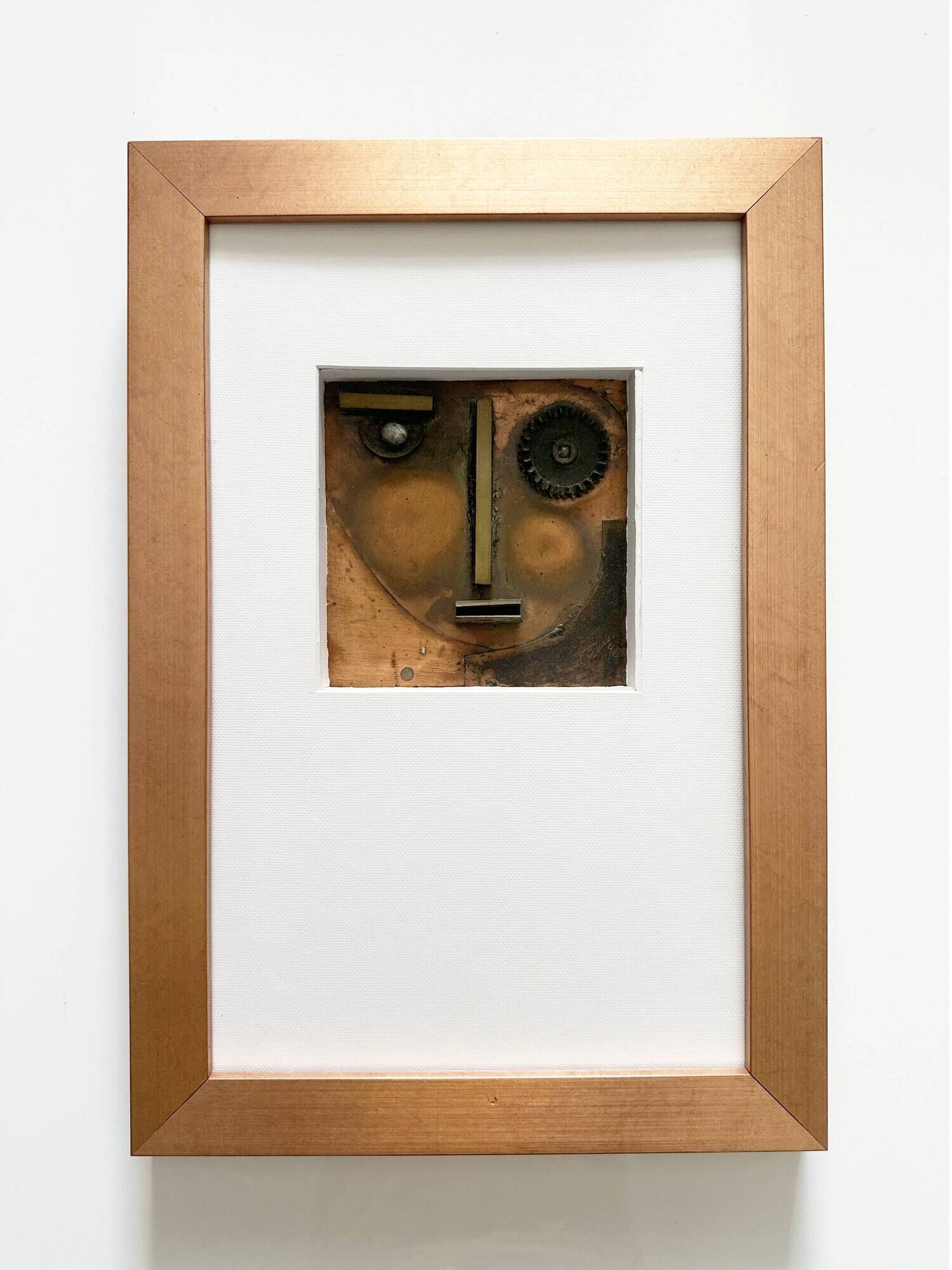 Avant-Garde Cubist portrait sculpture in flamed metal, Germany, 1990s
