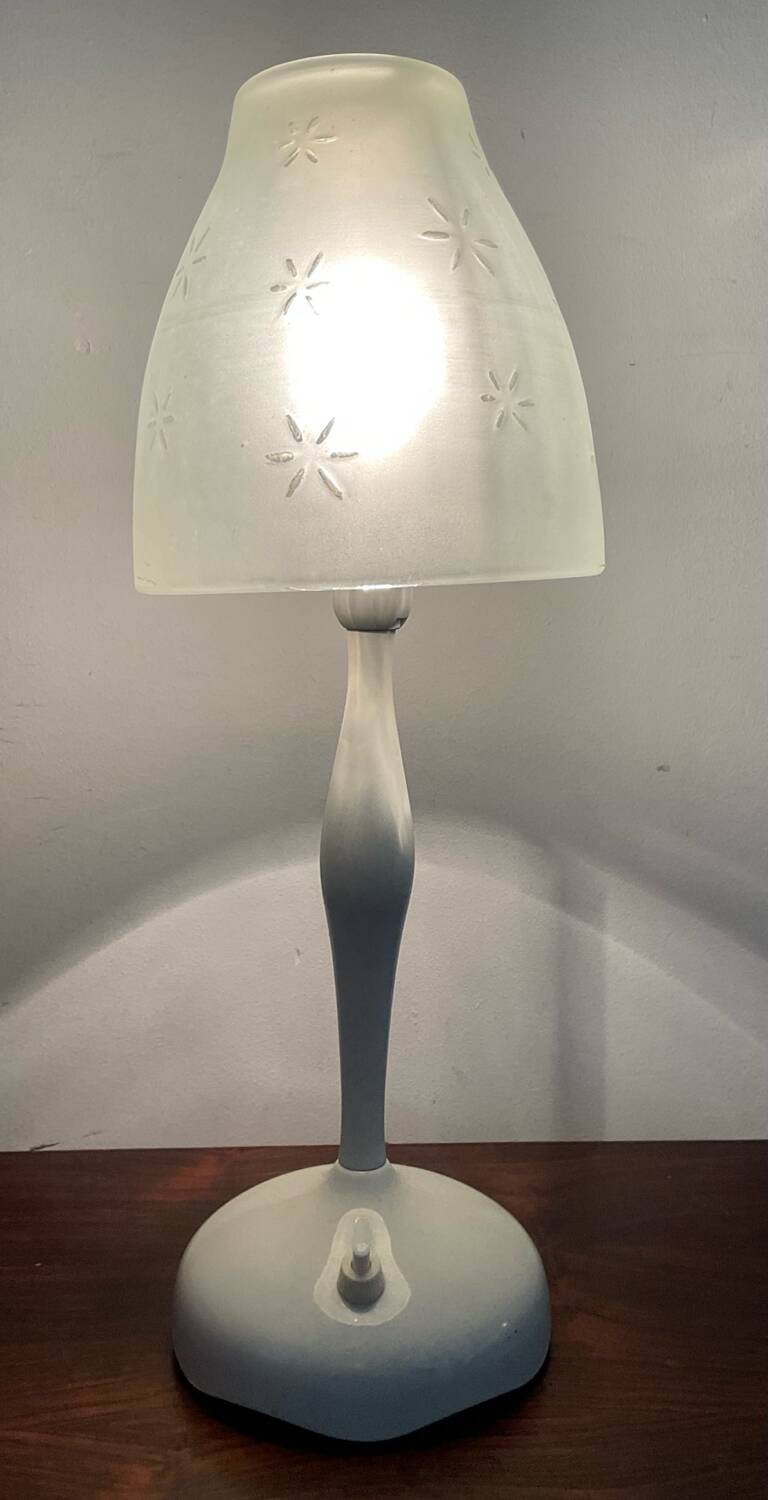 Vintage IKEA lamp in frosted glass and metal