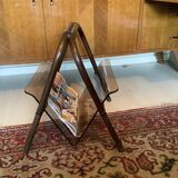Bamboo and plexiglass magazine rack 1970