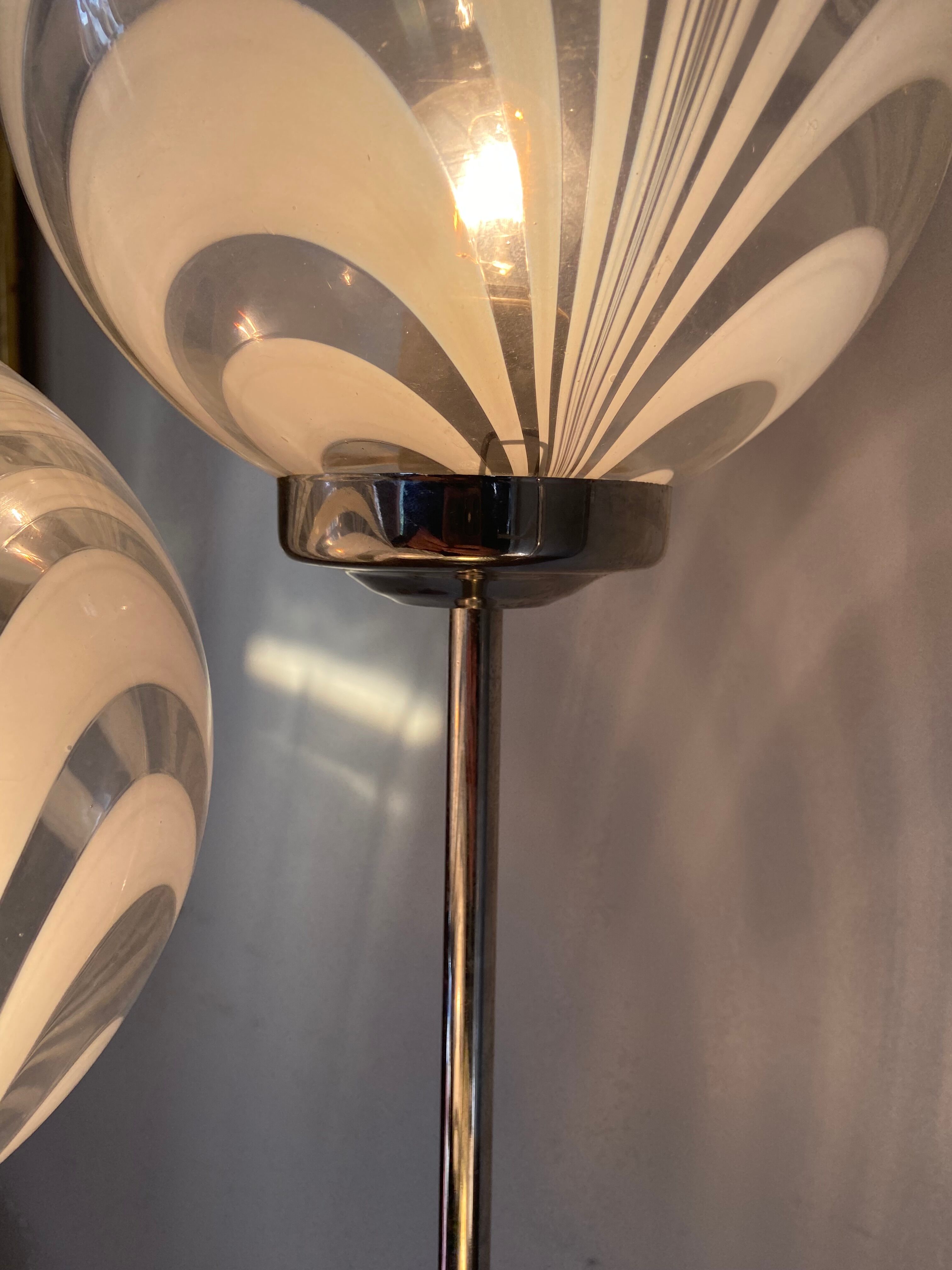 Waterfall floor lamp 5 globes Marinha Grande factory 70s