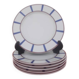 6 assiettes desset basque bleu et rouge