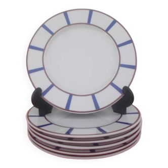 6 assiettes desset basque bleu et rouge