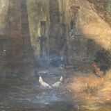 Still life and 19th century school chickens