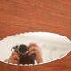 Oval beveled mirror 21x10cm