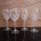 Set of 4 Vintage Engraved Crystal White Wine Glasses