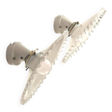 Pair of Art Deco wall sconces in scalloped opaline glass and porcelain