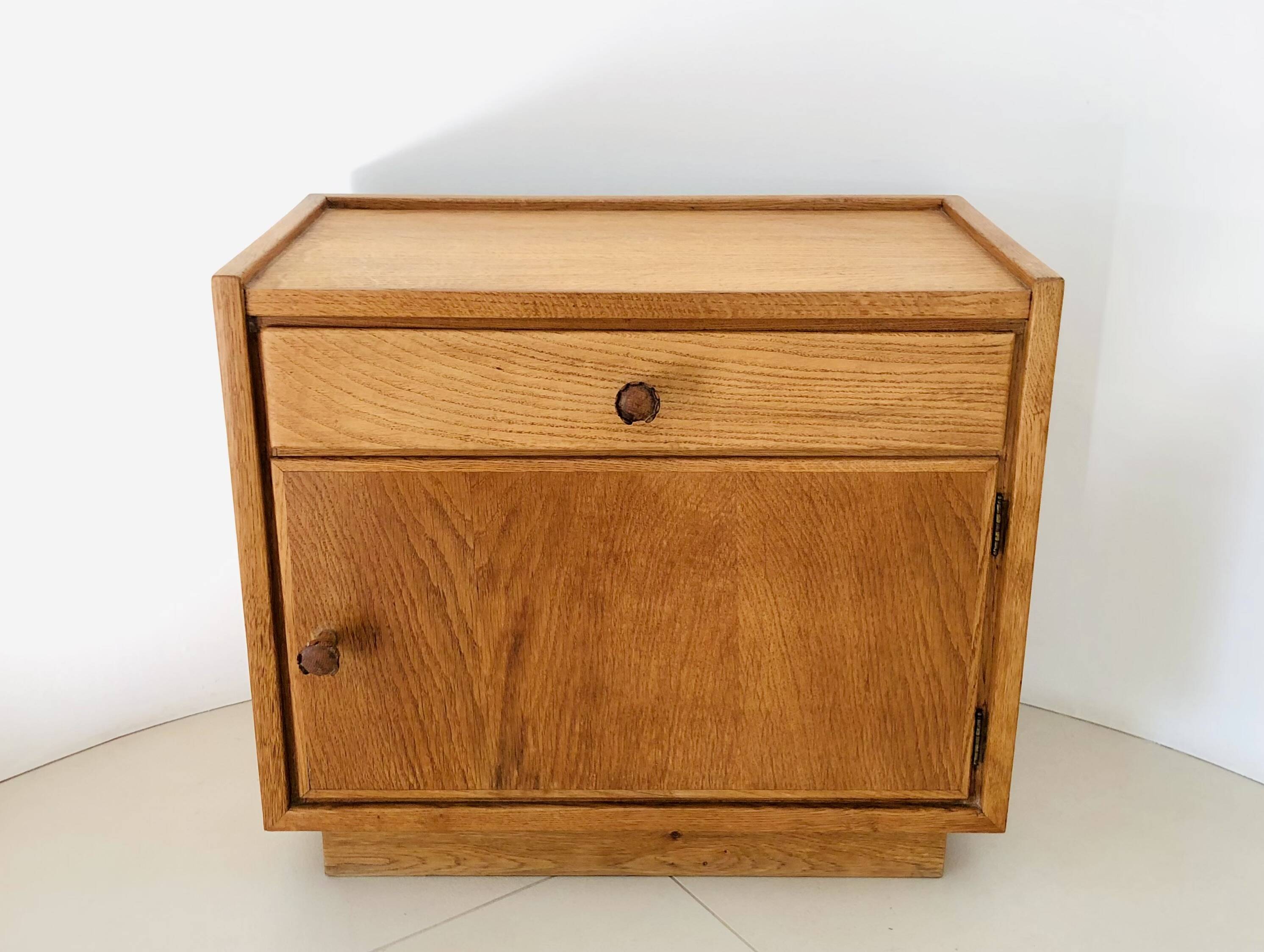 Oak bedside tables (x2); Italy 60s