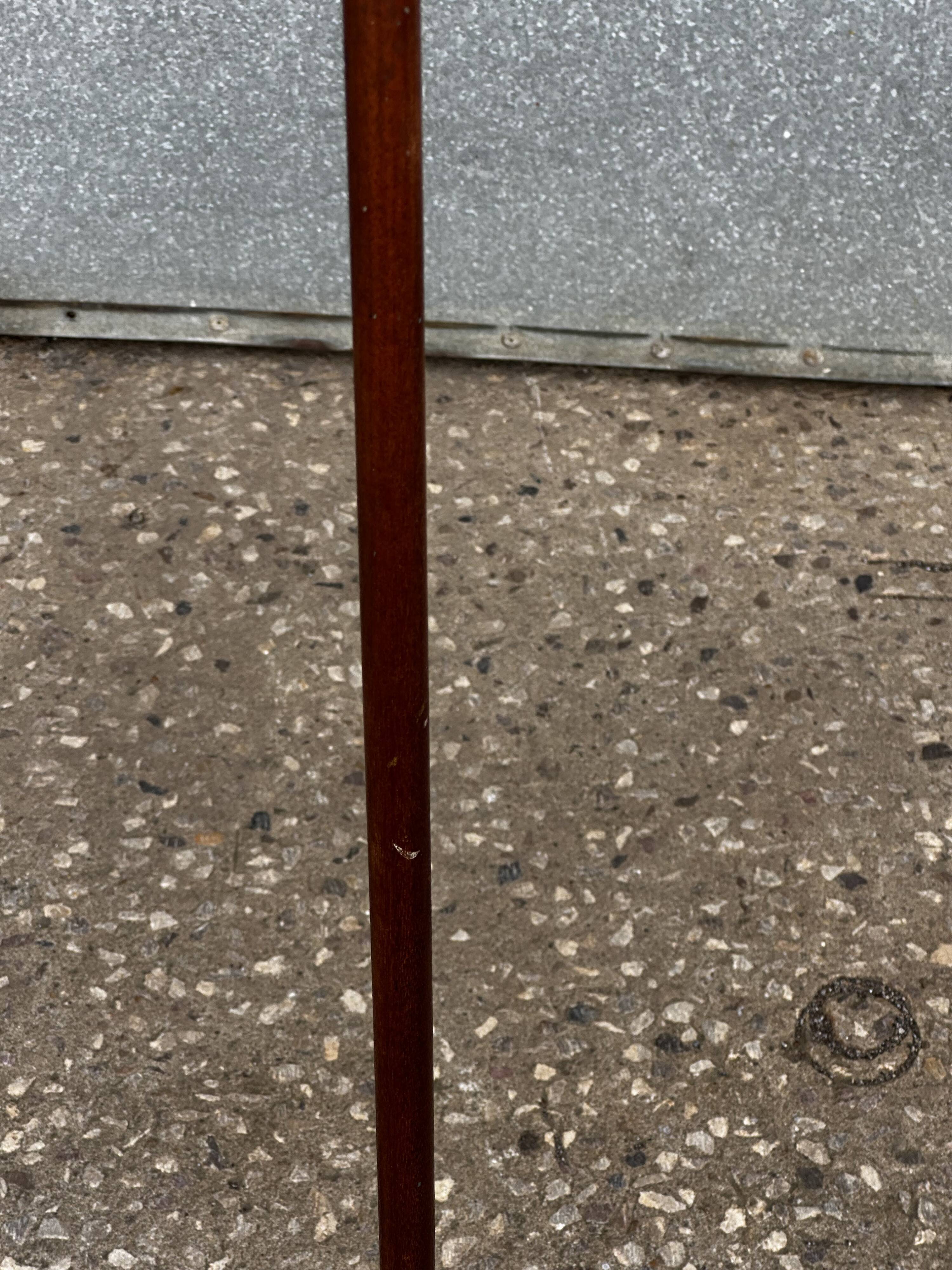 Turned wooden floor lamp from the 1950s.