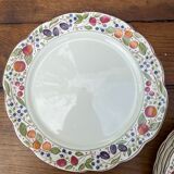 6 assiettes et 1 plat Gien XXe siècle