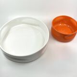 2 Form ceramic dishes • Design B. Devaux • Space Age • 1969