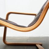 Vintage Swedish armchair model Lamello in beech by Yngve Ekström for Swedese, 1970s.