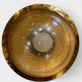 Vintage Austrian wall light in amber bubble glass