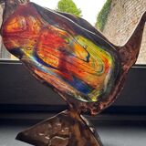 Duck with a bow tie, original sculpture by Yves LOHÉ